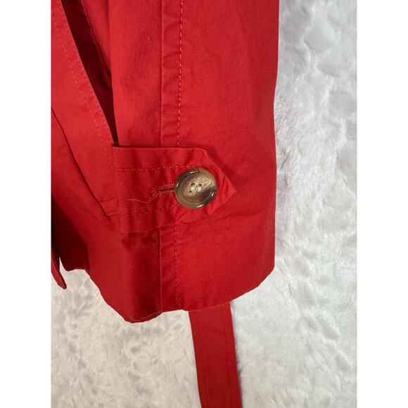 COACH Icon Belted Double Breasted Lined Short Trench Coat Persimmon Red Small - Picture 8 of 15